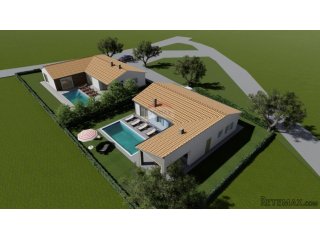 Istra, Hrboki - građevinska parcela sa dva projekta u izradi