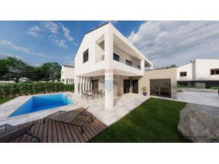 Otok Krk - kuća s bazenom u okolici Malinske, novogradnja