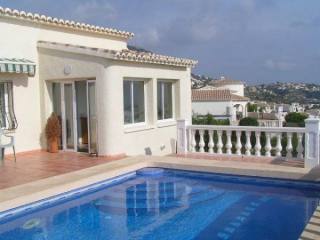 Detached villa with private pool & sea..