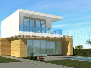 Villas under construction on a golf..