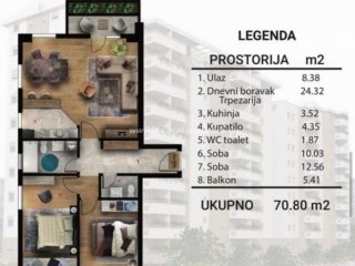 Prodaje se dvosoban stan u izgradnji