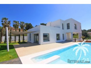 Modern villa under construction near completion located on..