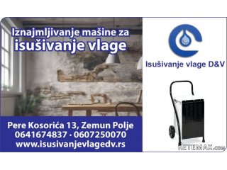 Iznajmljivanje vrhunskih mašina za isušivanje vlage