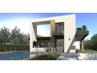 Modern design detached villa with sea..
