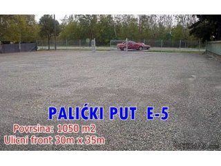 Gradjevinski plac,glavni put E-5 Subotica-Palic,1050m2