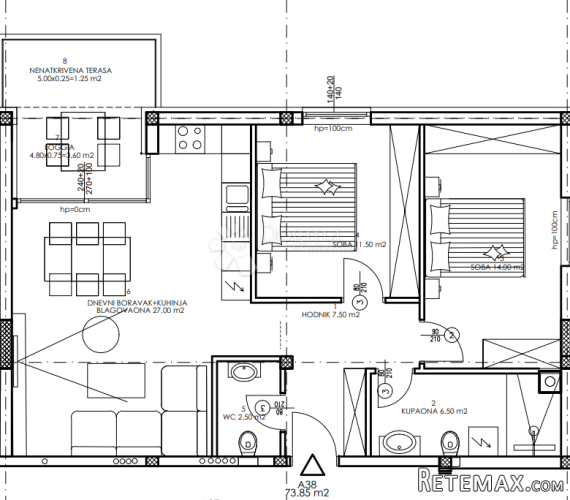 Novogradnja Veli Vrh - 4. kat, 73 m2 (A38) - 2