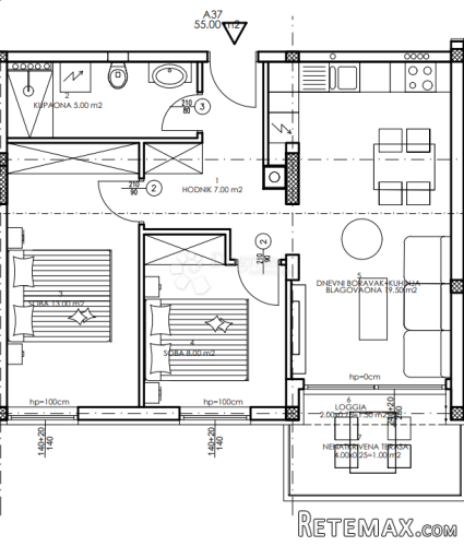Novogradnja Veli Vrh - 4. kat, 55 m2 (A37) - 2