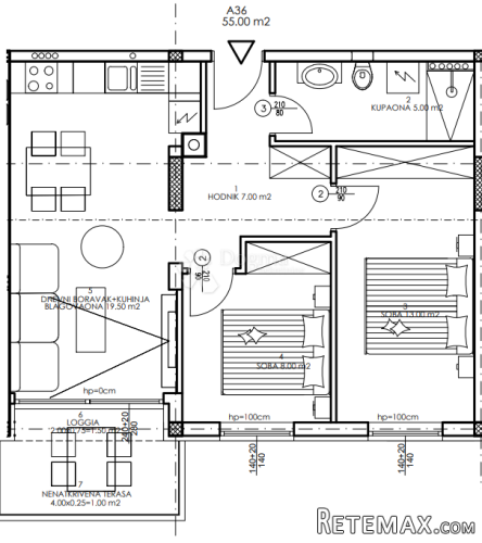 Novogradnja Veli Vrh - 4. kat, 55 m2 (A36) - 2