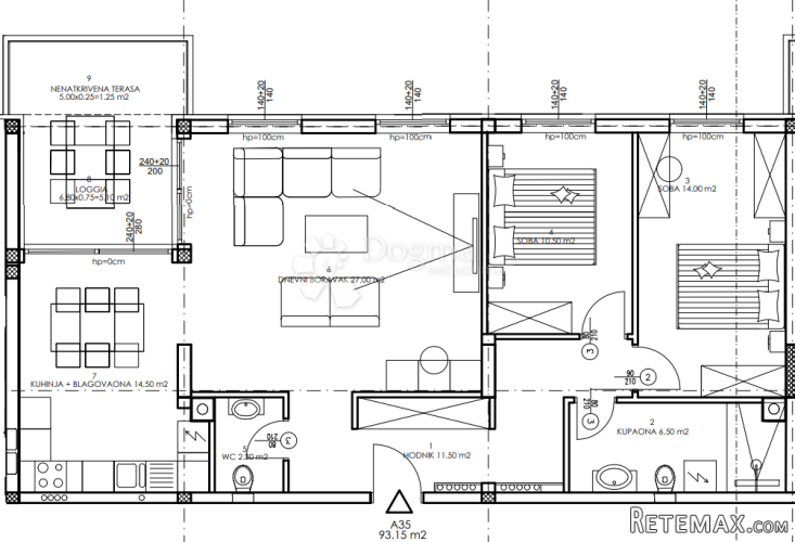 Novogradnja Veli Vrh - 4. kat, 93 m2 (A35) - 2