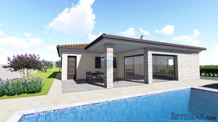Istra, Umag - kuća prizemnica s bazenom, novogradnja