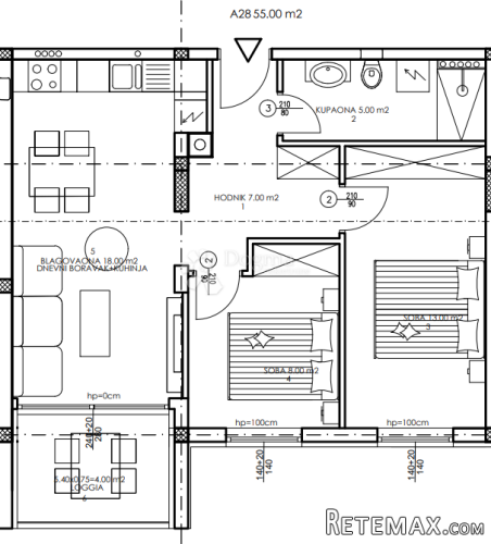 Novogradnja Veli Vrh - 3. kat, 55 m2 (A28) - 3