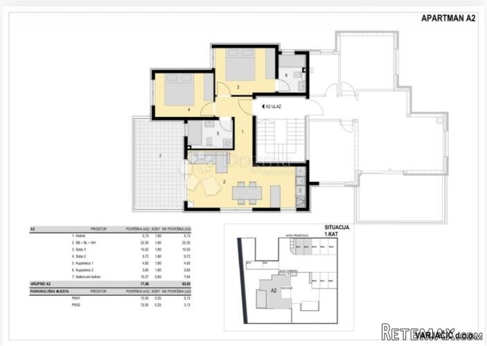 APARTMAN A3 II KAT PLAŽA BABE BEZ POREZA 3% - 2