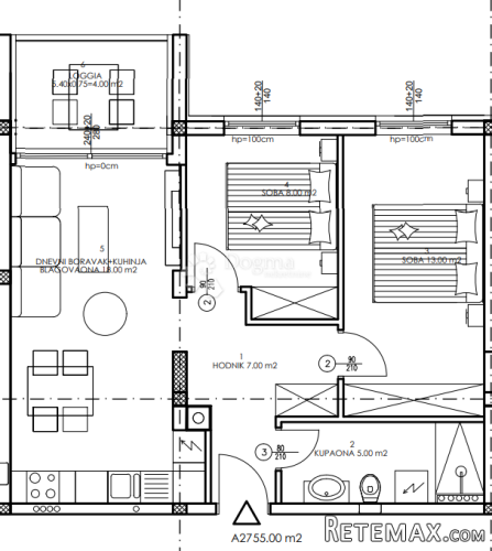 Novogradnja Veli Vrh - 3. kat, 55 m2 (A27) - 2
