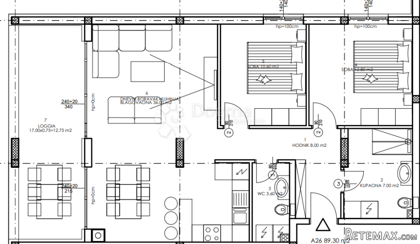 Novogradnja Veli Vrh - 3. kat, 90 m2 (A26) - 2