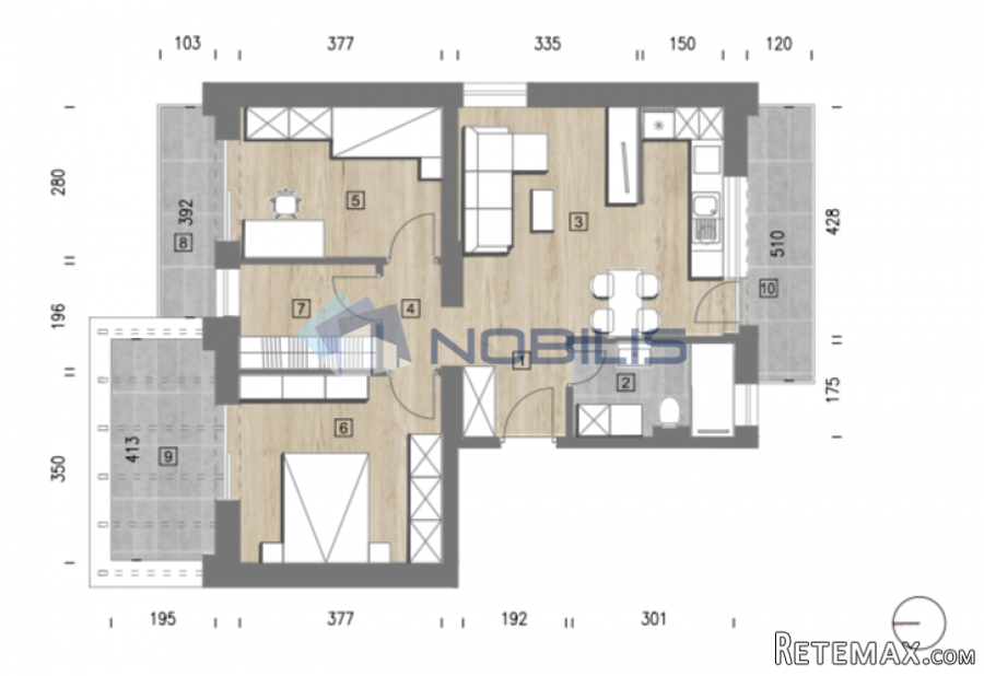 Varaždin, centar, trosobni stan 81.50 m2, 1. kat - 7