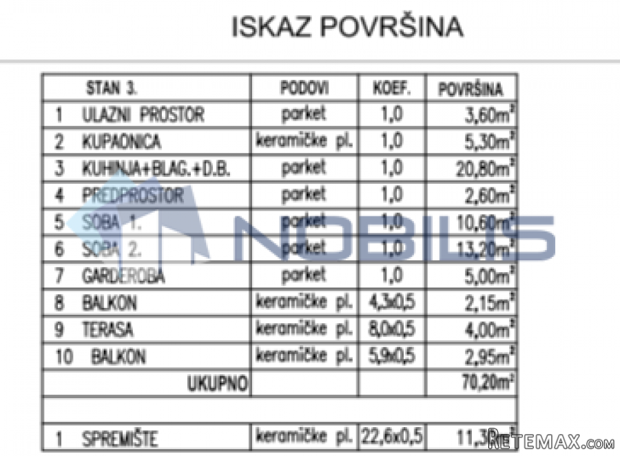 Varaždin, centar, trosobni stan 81.50 m2, 1. kat - 9