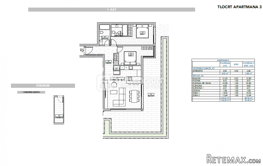 Opatija, luksuzni stan, 2s+db, 93.40m2, pogled na more - 2