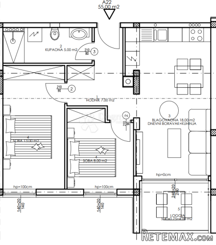 Novogradnja Veli Vrh - 2. kat, 55 m2 (A22) - 3