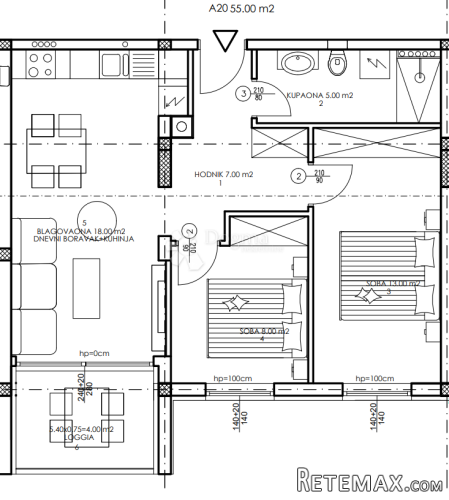 Novogradnja Veli Vrh - 2. kat, 55 m2 (A20) - 2