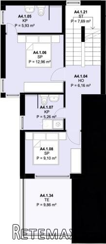 A4.1 – KAŠTEL NOVI; NOVOGRADNJA, TROETAŽNI STAN/KUĆA, 3S, VR - 2