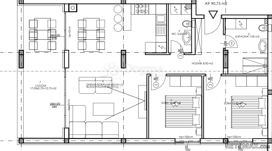 Novogradnja Veli Vrh - 1. kat, 90 m2 (A9) - 2