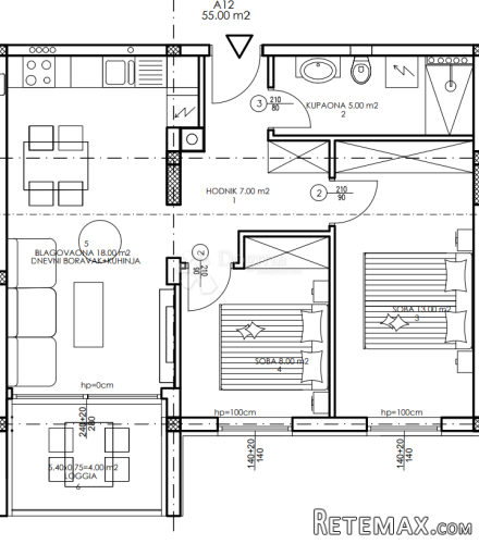 Novogradnja Veli Vrh - 1. kat, 55 m2 (A12) - 2