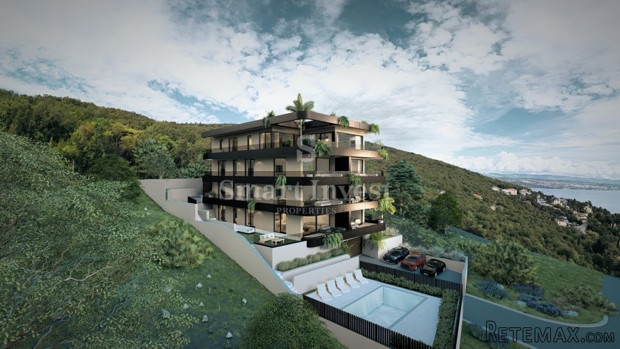 IČIĆI, stan 2S+DB s pogledom na more u novogradnji s b.. - 2