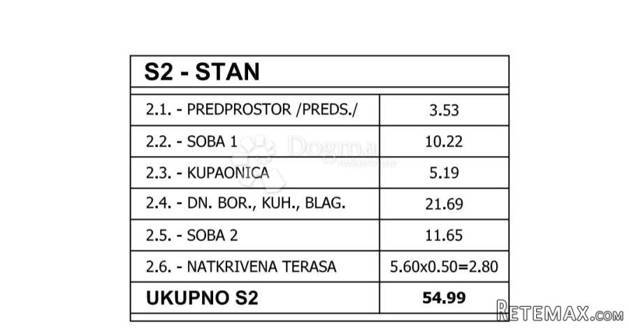 Novogradnja Valdebek- 2SS+DB 1.kat - 2