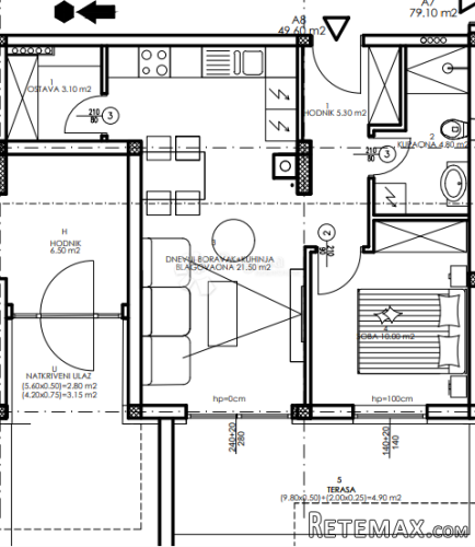 Novogradnja Veli Vrh - prizemlje, 49 m2 (A8) - 2
