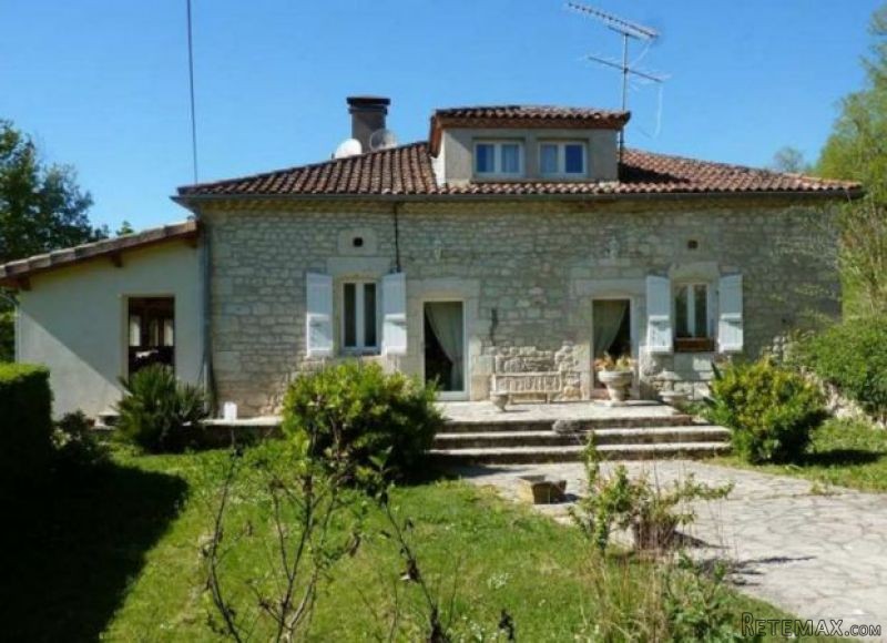 House with Pool by Stream
