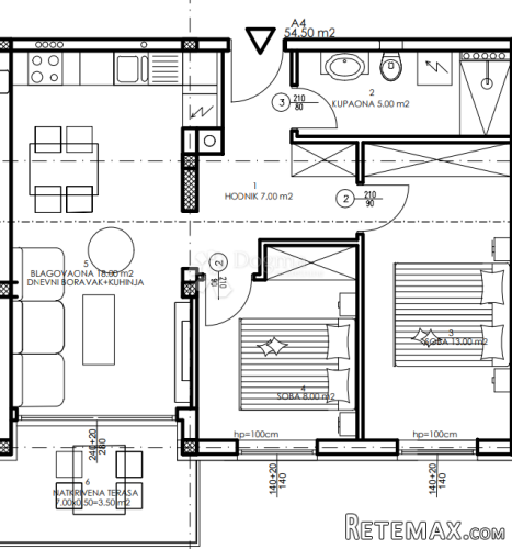Novogradnja Veli Vrh - prizemlje, 54 m2 (A4) - 2