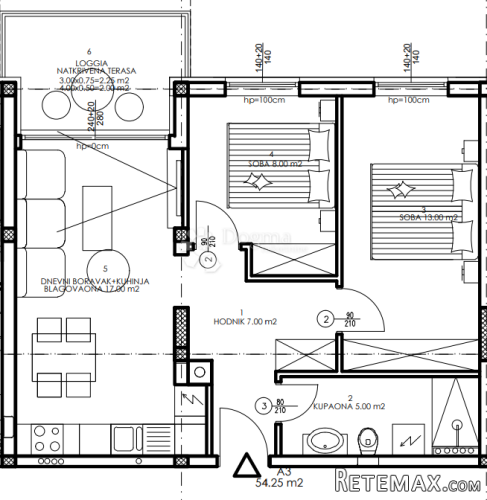 Novogradnja Veli Vrh - prizemlje, 54 m2 (A3) - 3
