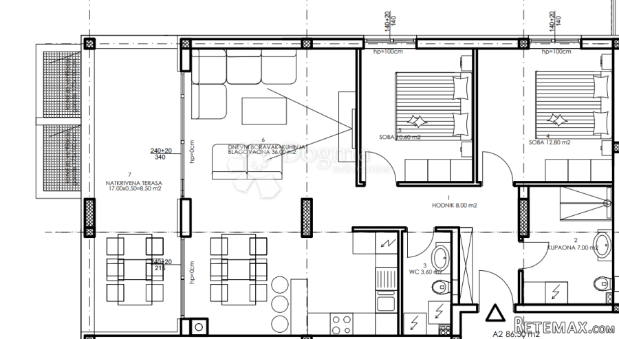 Novogradnja Veli Vrh - prizemlje, 86 m2 (A2) - 2