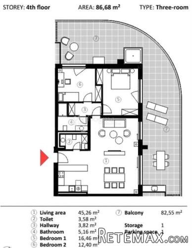 Moderan 2-soban stan na 4. katu zgrade s liftom, Umag - 2