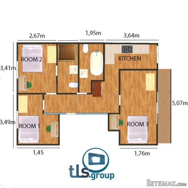 Single with double bed near Canary.. - 2