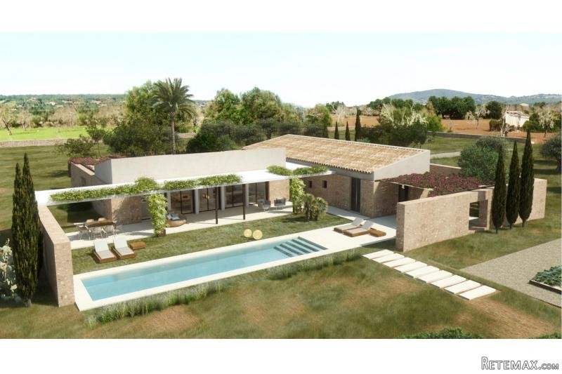 New built country house with modern..