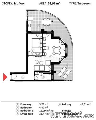 Umag, komforan 1-soban stan na 1. katu novogradnje - 2