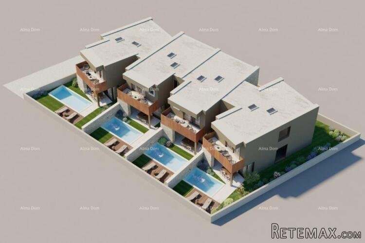 Bale. Moderna kuća u nizu s bazenom, 148,56 m² - 5