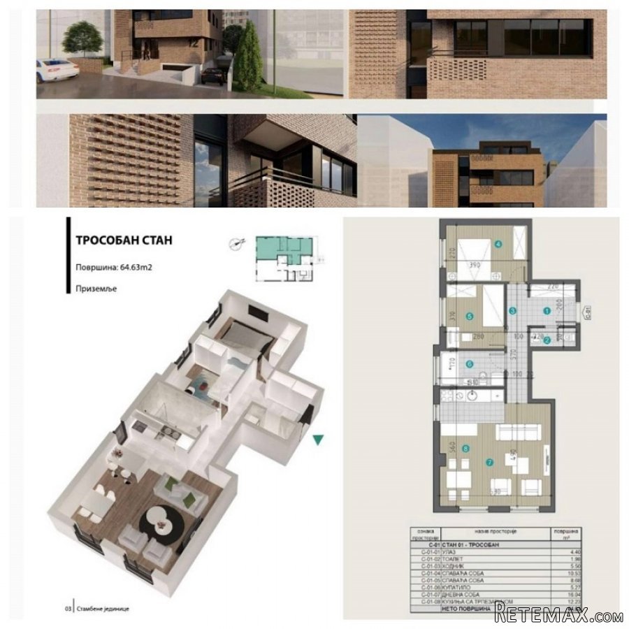 Vlasnik-prodajem LUX stan (65m2+60m2)