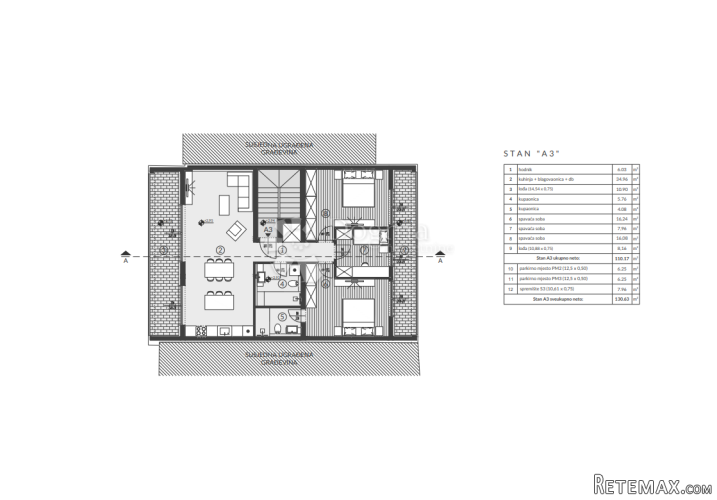 NOVI STAN 110 M2 SA 2 TERASE, 600 M DO MORA! - 2
