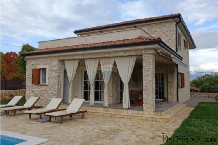 OTOK KRK-DOBRINJ moderna mediteranska kamena villa s bazenom - 2