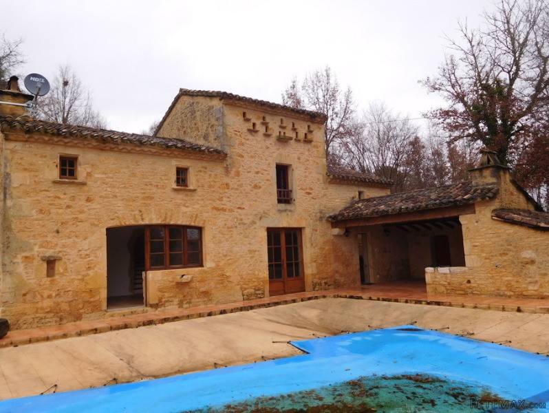 Stone House With Swimming Pool Set On..