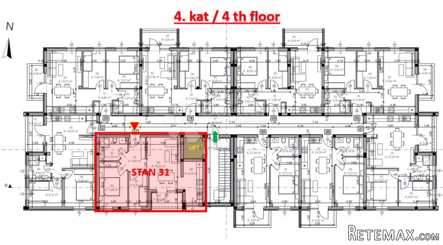 MONVIDAL STAN 31 - 2S+DB, 4. kat - 3