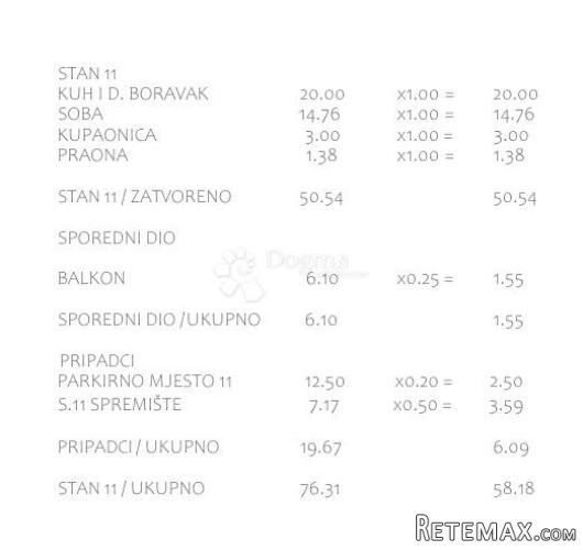 PAKOŠTANE - S11 2. KAT - STAN S JEDNOM SPAVAĆOM SOBOM I BAL - 3