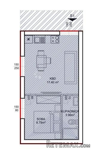 PAKOŠTANE - S1 PRIZEMLJE S VRTOM POVRŠINE 89,97 m2 - 2