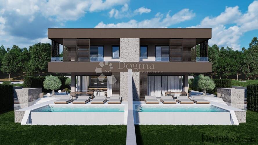 Svetvinčenat - luksuzna dvojna vila s infinity bazenom