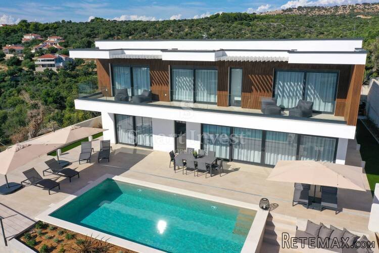 OTOK PAG, luksuzna vila s bazenom i pogledom na more, 100 m..