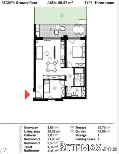 Atraktivan dvosoban stan u prizemlju 600 metara do mora - 2