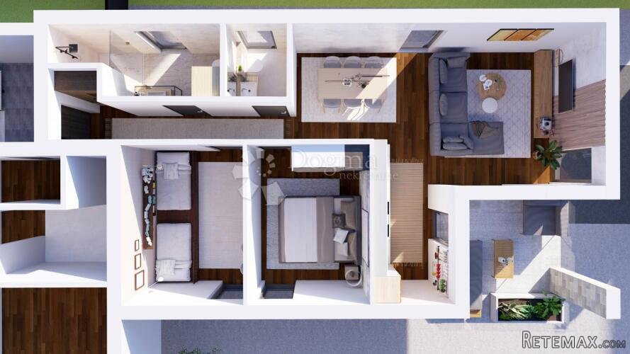 PETRČANE - S3 PRVI KAT S POGLEDOM NA MORE 75,86m2 - 2