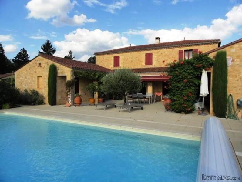 Stone House With Garage And Pool On The..
